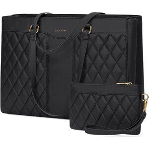 Laptop Bag for Women 15.6 Inch Work Tote Bags Leather Laptop Tote Professional L